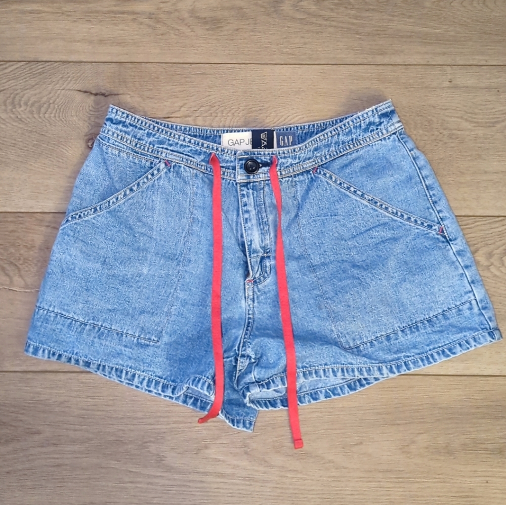3/$16 Vintage GAP Women's Denim Shorts with Red Drawstring